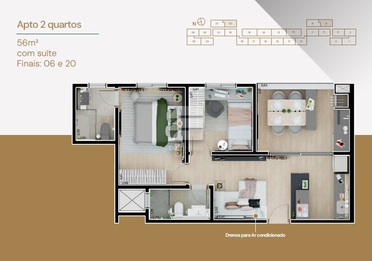 Apartamento, 2 quartos, 56 m² - Foto 12