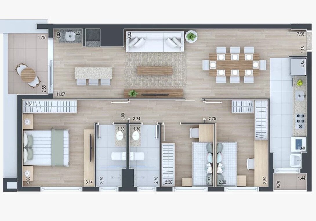 Foto 2 - APARTAMENTO em CURITIBA - PR, no bairro Ecoville - Referência 0396