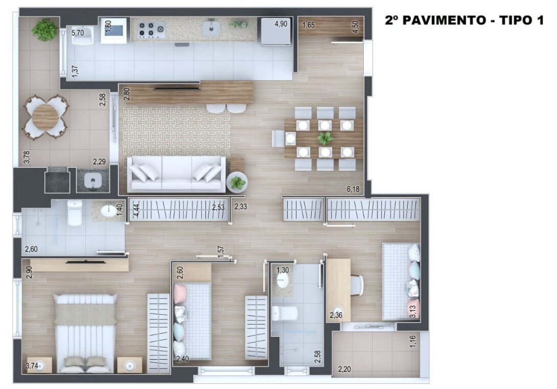 Foto 4 - APARTAMENTO em CURITIBA - PR, no bairro Boa Vista - Referência 0398