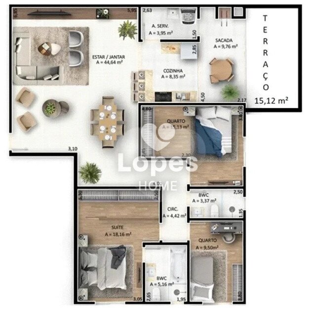 APARTAMENTO no Bairro: Água Verde - Lopes Home - Curitiba - foto 34