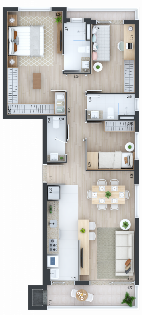 Foto 2 - APARTAMENTO em CURITIBA - PR, no bairro Cabral - Referência 0268