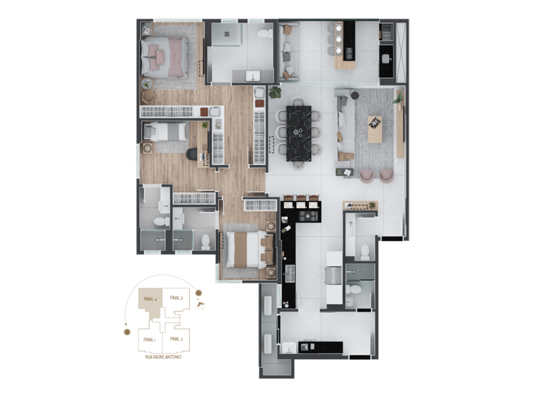Foto 3 - APARTAMENTO em CURITIBA - PR, no bairro Alto da Glória - Referência 0275