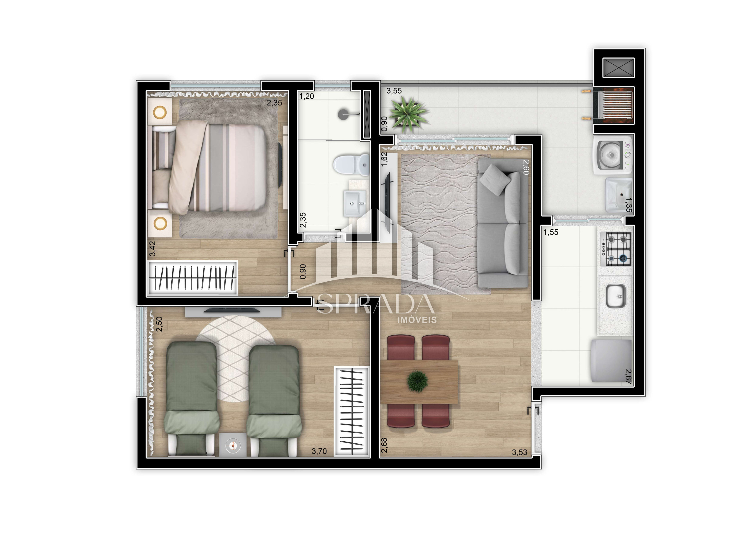 Apartamento, 2 quartos, 51 m² - Foto 3