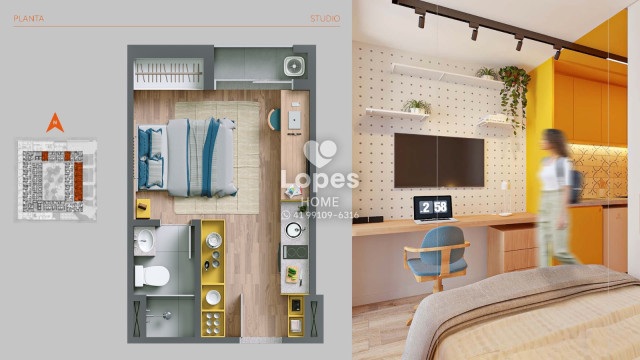 STUDIO no Bairro: Prado Velho - Lopes Home - Curitiba - foto 10